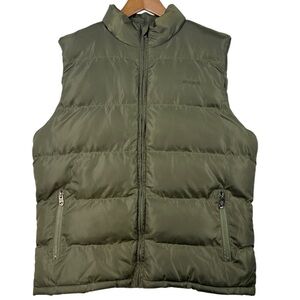 NWOT Men’s Olive 2-Zipper Pocket Puffer Vest